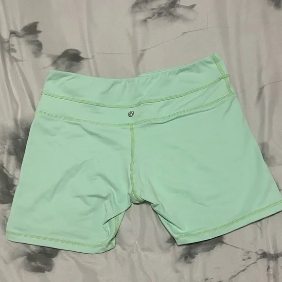 Green lululemon biker shorts, size 10 - Picture 2 of 4